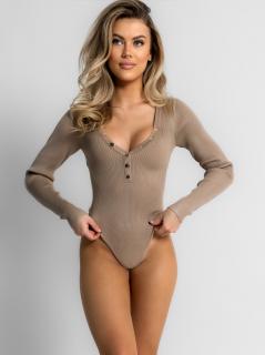 Hnedé basic body OHAJO s gombíkmi Veľkosť: M/L