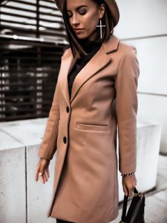 Hnedý flaušový kabát NOAM s gombíkmi Farba: Hnedá