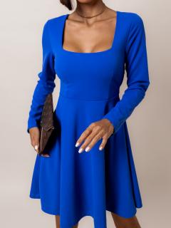 Kráľovsky modré elegantné šaty BUTTONI jednoduchého strihu Veľkosť: ONESIZE