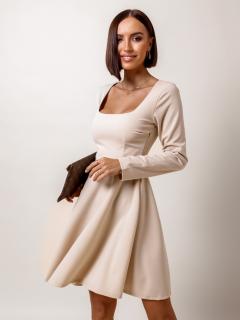Krémové elegantné šaty BUTTONI jednoduchého strihu Veľkosť: ONESIZE