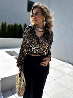 Leopardia krátka crop košeľa MODEST Veľkosť: S/M