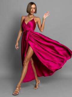 Malinové elegantné dlhé šaty FAIRYTALE
