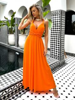 Oranžové dlhé variabilné šaty BEATRICE s viazaním Veľkosť: ONESIZE