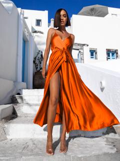 Oranžové elegantné dlhé šaty PRIMROSE Veľkosť: ONESIZE