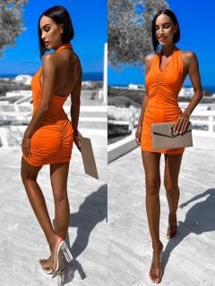 Oranžové elegantné šaty STAINLY Veľkosť: ONESIZE