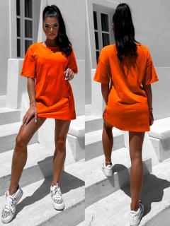 Oranžové oversize tričko VERONY Veľkosť: ONESIZE