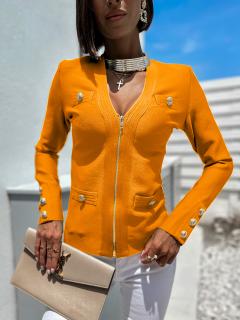 Oranžový elegantný blazer SENDETYNE s gombíkmi Veľkosť: M
