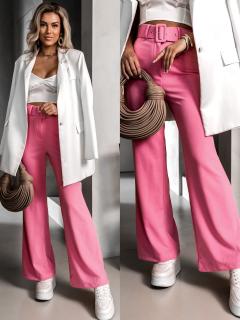 Ružové elegantné nohavice IMMY s opaskom Veľkosť: ONESIZE