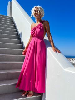 Ružové elegantné šaty BEATRICE s viazaním