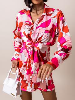 Ružové elegantné šaty TRUETT so vzormi Veľkosť: ONESIZE