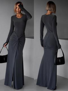 Šedá elegantná dlhá maxi sukňa VEETI Veľkosť: ONESIZE