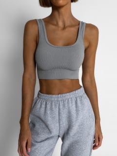 Šedý basic krátky športový top ROJELIO Veľkosť: M/L