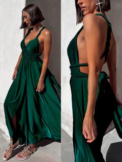 Smaragdové elegantné šaty KATIE s viazaním Veľkosť: ONESIZE