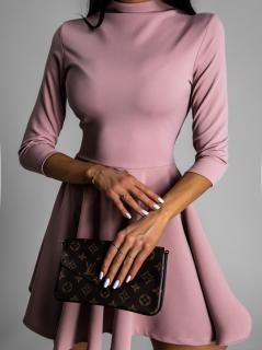 Staroružové elegantné šaty GROUND s dlhým rukávom