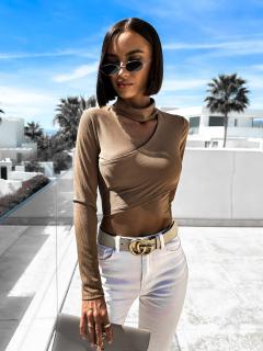 Svetlo hnedý crop top GAZAYN Veľkosť: ONESIZE