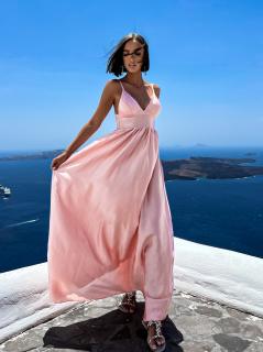 Svetlo ružové elegantné šaty MAKANY