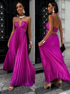 Tmavo fialové elegantné šaty SOCIOLE na zaväzovanie Veľkosť: ONESIZE