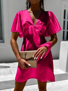 Tmavo ružové elegantné šaty RYRAME s volánikmi Veľkosť: ONESIZE