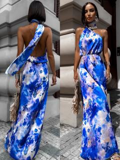 Tmavomodré elegantné šaty PAPRANY Veľkosť: ONESIZE