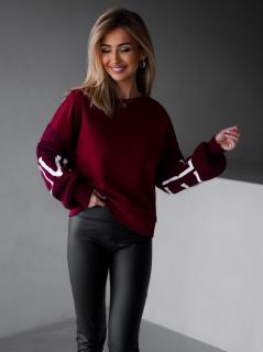 Vínová oversize mikina NIKLAUS so svetrovými rukávmi Veľkosť: ONESIZE