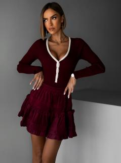 Vínové rebrované body HAMIGO s výstrihom Veľkosť: M/L