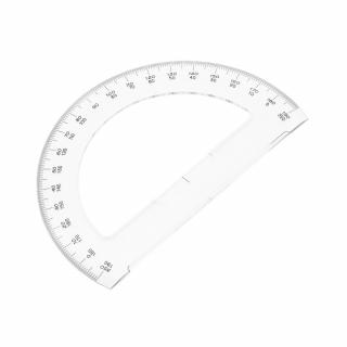 Japonský polkruhový uhlomer SHINWA vyrobený z číreho akrylu 180° - priemer 150 mm