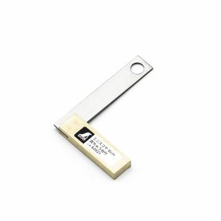 Nerezové mini pravítko SHINWA s odolnou mosadznou základňou - 60 mm