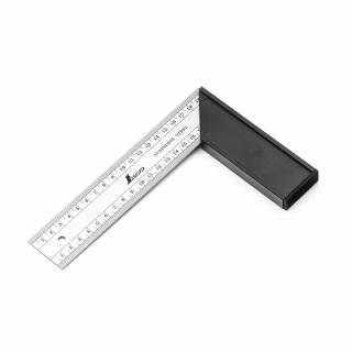Nerezové pravítko SHINWA s robustným hliníkovým základom a stupnicou - 200 mm