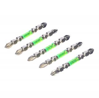 Sada japonských obojstranných bitov v zlatej farbe PH2 SK11 - 5 ks - 65 mm