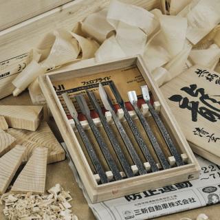 Sada japonských ručne-vyrábaných rezbárskych dlát KAWASEI - 7 kusov