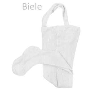 Detské rebrované pančuchy na traky BIELE