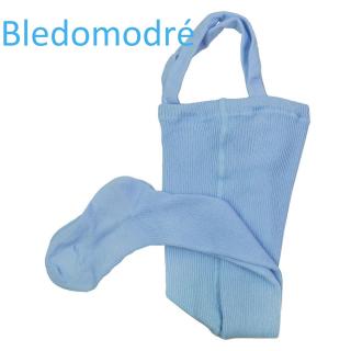 Detské rebrované pančuchy na traky BLEDOMODRÉ
