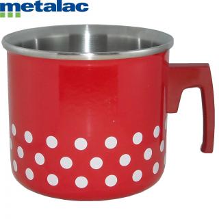 Metalac smaltovaný mliekovar 16 cm/2 L červená bodka (Smaltovaný mliekovar 2 L červená bodka )