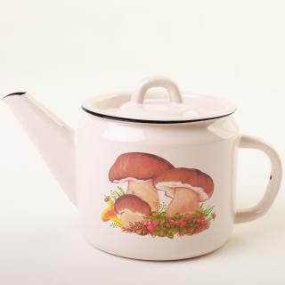 Smaltovaný čajník 1L - 12 cm dekór HUBY