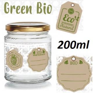 Zavarovacie poháre dekórované s viečkom 200 ml BIO GREEN 6 ks