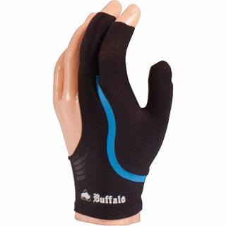 Biliardová rukavica Buffalo Universal čierna, modrá, veľkosť M
