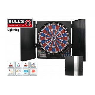Elektronický terč na šípky Bull&#039;s Lightning s kabinetom, hlas: Russ Bray &quot;The Voice&quot;