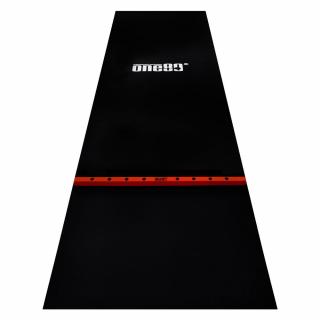 Gumený koberec s červenou hranicou hodu ONE80 300×90cm, čierny