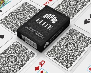 Hracie karty Copag Elite Poker Jumbo Big index 100% plastové, čierne
