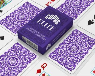 Hracie karty Copag Elite Poker Jumbo big index 100% plastové, fialové