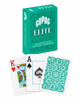 Hracie karty Copag Elite Poker Jumbo Big index 100% plastové, zelené