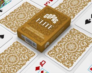 Hracie karty Copag Elite Poker Jumbo Big index 100% plastové, zlaté