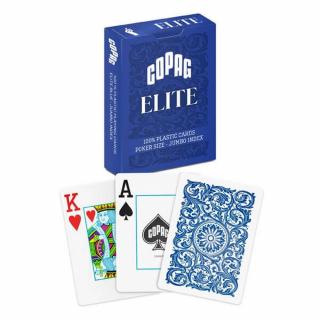 Hracie karty Copag Elite Poker Jumbo index, 100% plastové, modré