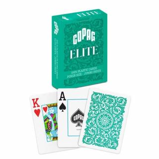 Hracie karty Copag Elite Poker Jumbo index, 100% plastové, zelené
