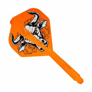 Letky na šípky Condor AXE Aussie Bull oranžové, štandardné letky a midi násadky