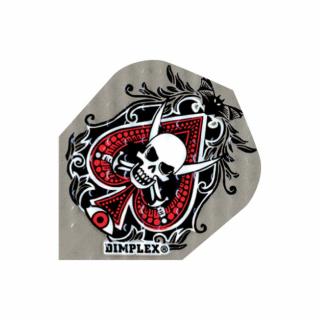 Letky na šípky Harrows Dimplex sivé, červené, death&#039;s-head