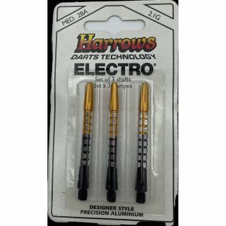 Násadky na šípky Harrows Electro zlaté, hliníkové, dlhé 47mm