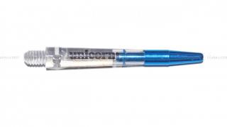 Násadky na šípky Unicorn Gripper Zero Degree, priesvitné modré, dlhé 45mm