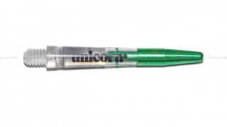 Násadky na šípky Unicorn Gripper Zero Degree, priesvitné zelené, stredné, 40mm
