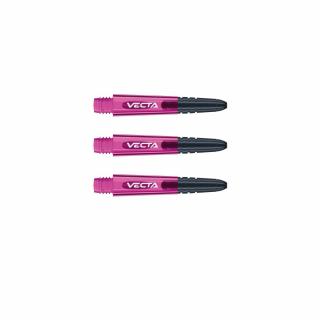 Násadky na šípky Winmau Vecta krátky 35mm, ružový plast, čierny hliníkový top
